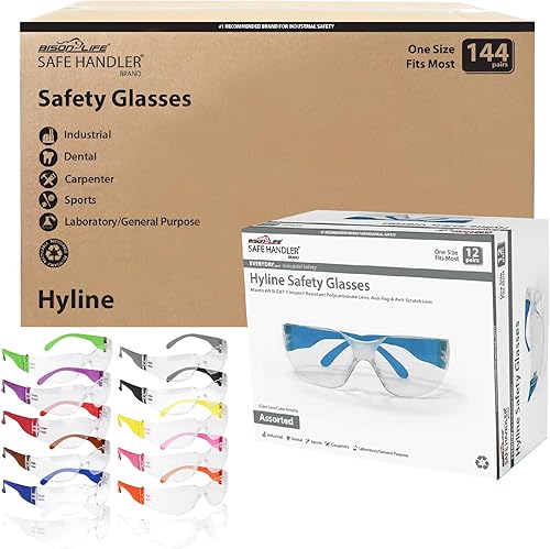 Miniatura 13 de SAFE HANDLER Hyline - Lentes de seguridad ANSI Z87.1, resistentes a los impactos, lentes de policarbonato irrompibles, antiarañazos