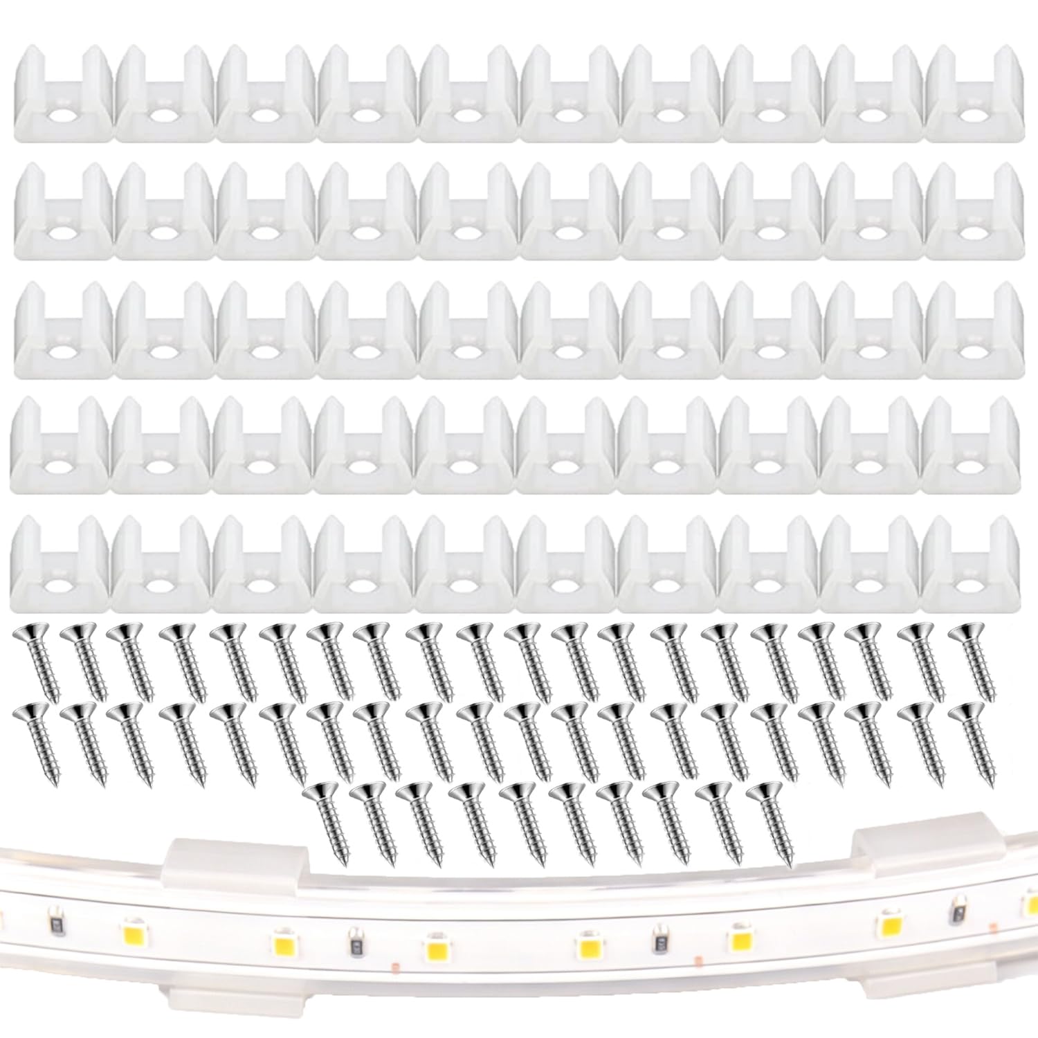 50 Pack Christmas Light Clips LED Strip Lights Mounting Brackets