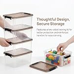 Nicunom paquet de 8 3 L Petits bacs de rangement en plastique avec lids, 9.1" x 6.7" x 4.1" Boîte de rangement claire Conteneurs de rangement empilables avec containers de rangement à l'aide d'un couvercle pour organiser