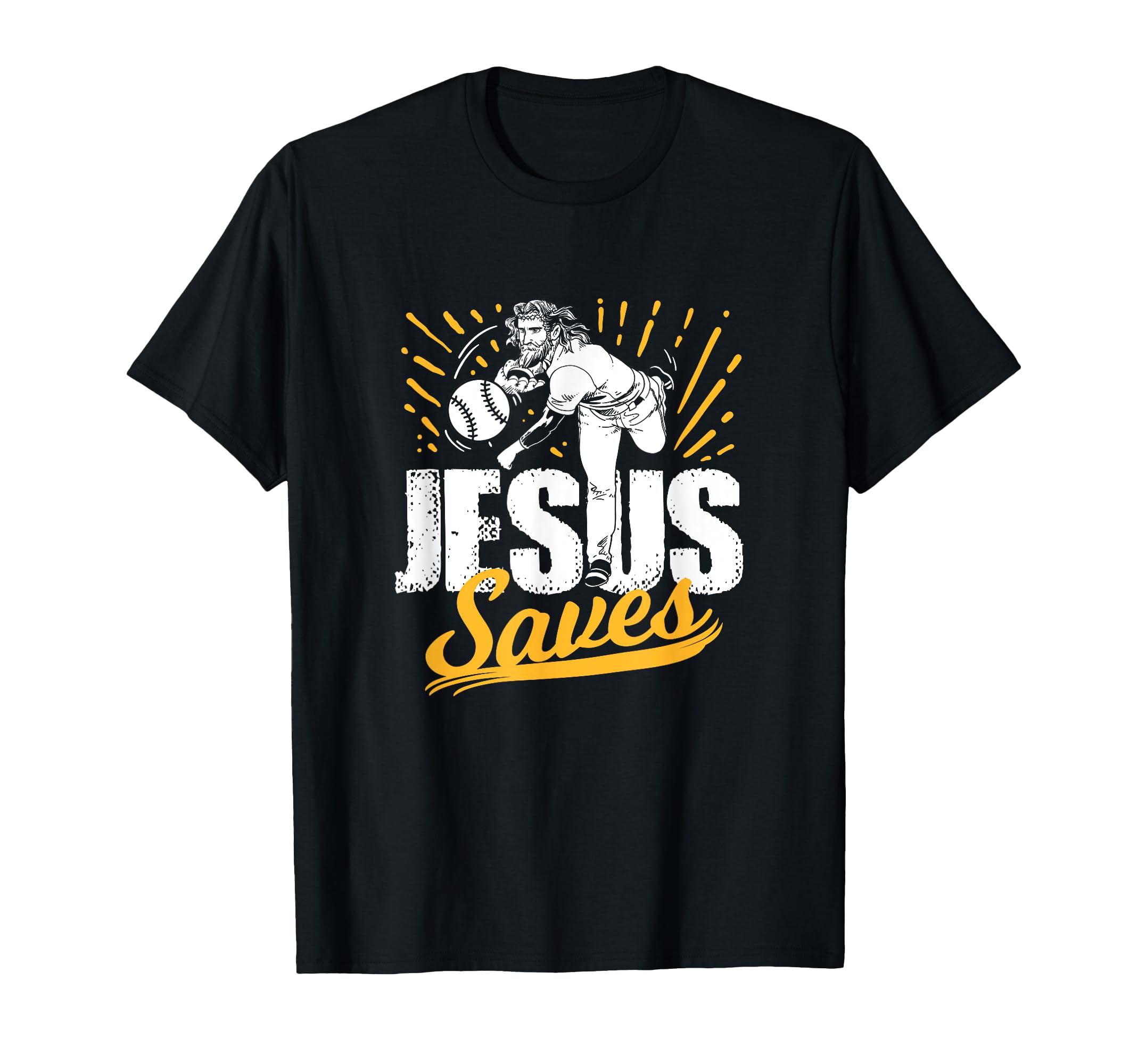 Jesus Saves Baseball Artwork T-Shirt