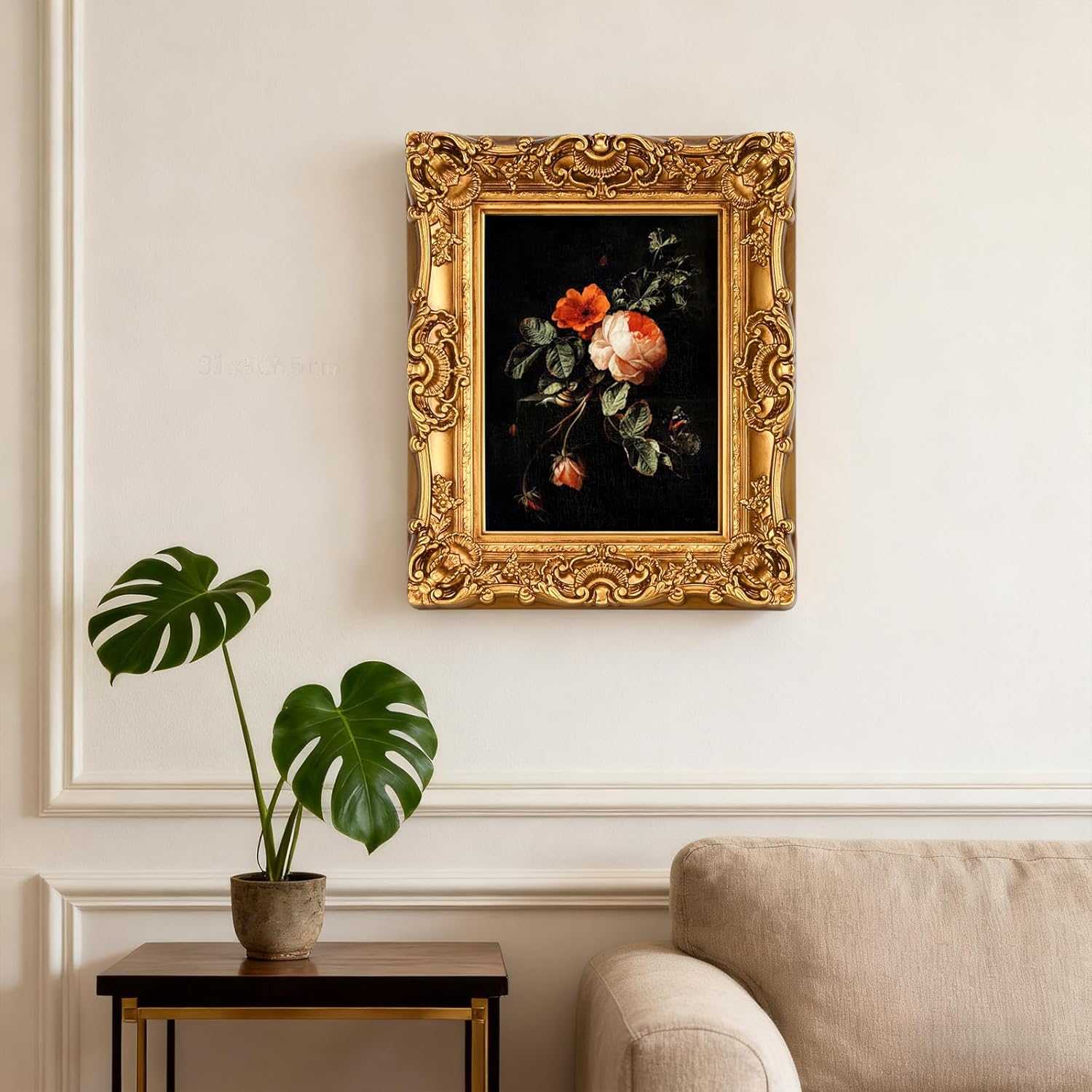 8X10 Vintage Picture Frame, Ornate Gold Baroque Antique Style with Glass Front, 8 X 10 Photo Frame for Tabletop Wall Hanging Display