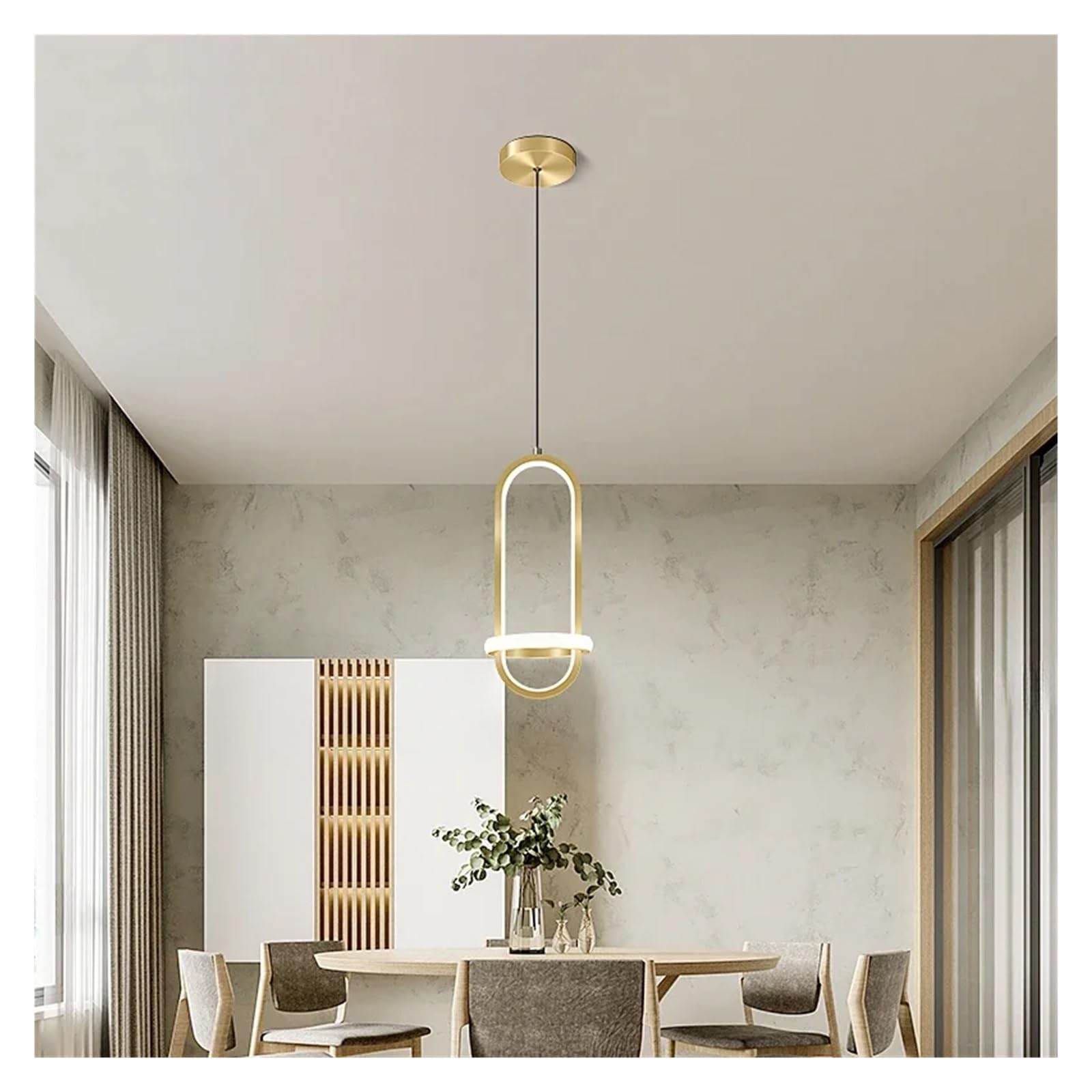 ASerZenith Modern Minimalist Bedside Chandelier New Long-Line Led Nordic Black Gold Bedroom Shop,Gold-Changeable Light