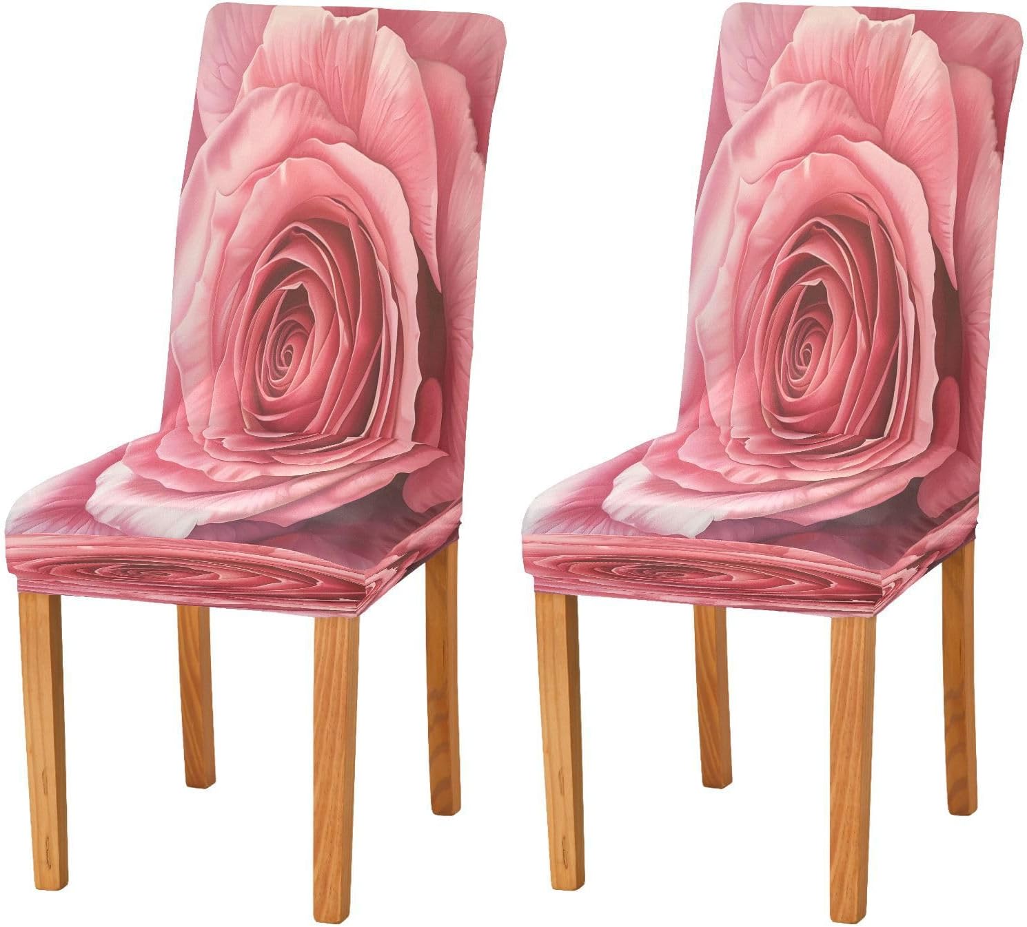 ALAZA Extreme Close Up of A Pink Rose Dining Room Chair Slipcovers Dining Chair Covers Parsons Chair Slipcover Office Chairs Stretch Chair Covers for Dining Room