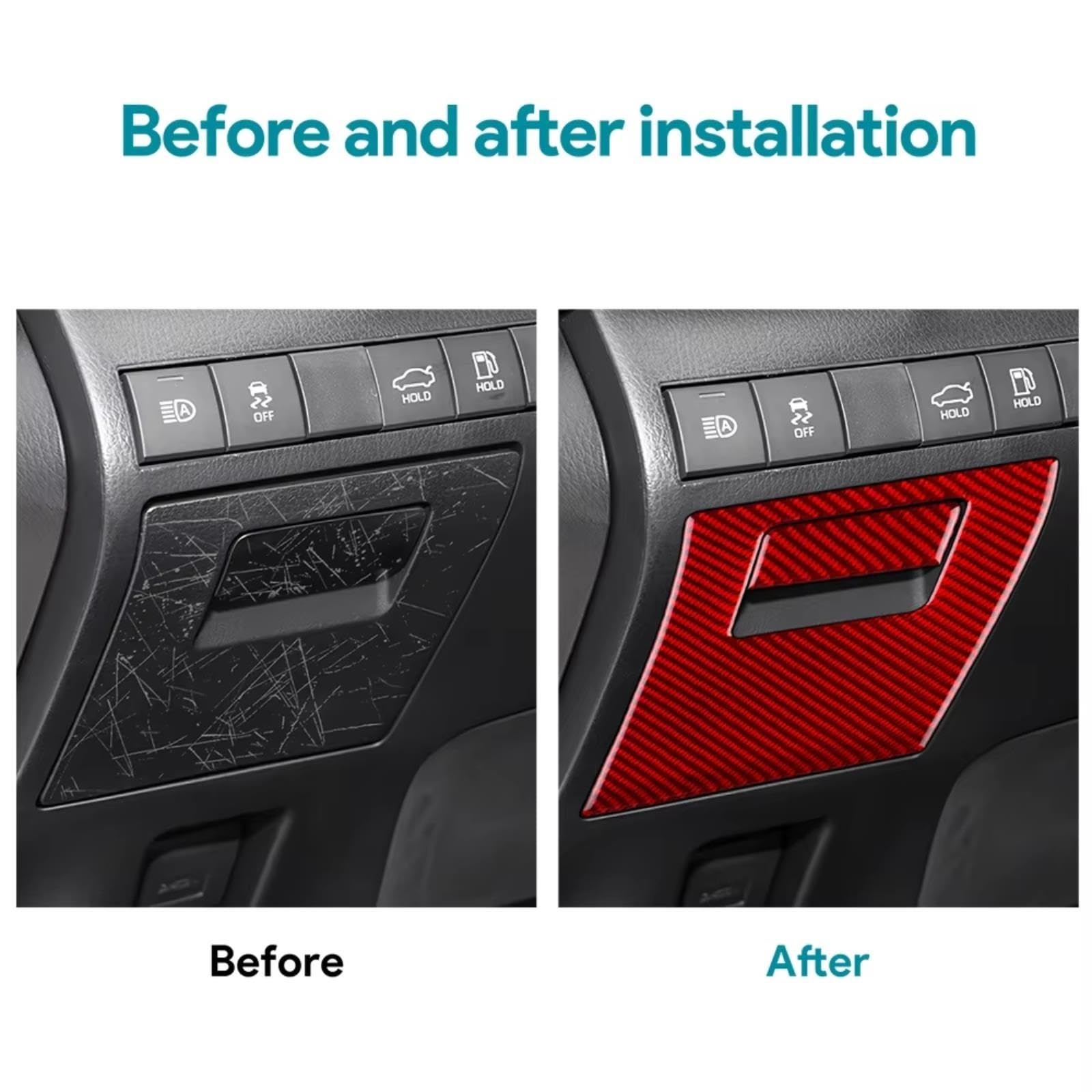 Adesivi Per Pulsanti Auto Per Toyota Per Camry Adesivo Interni Auto | Per 2018 2019 2020 2021 2022 2023 2024 Maniglia Scatola Immagazzinaggio Conducente Pannello Rivestimento(Black,Model 1)