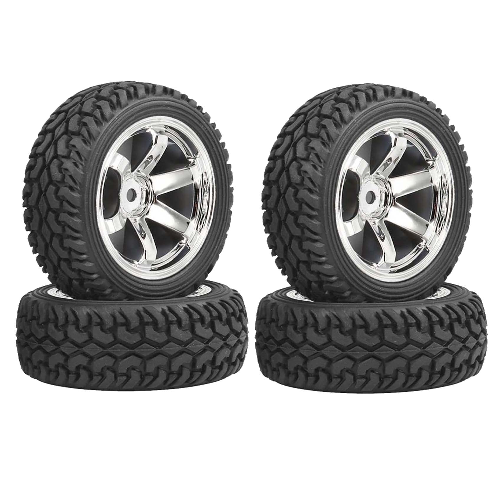 KEEDA 75mm Rubber Tyres and Plastic Wheels for 1/10 RC On Road Car 1/16 RC Rally Car HSP 94123 HPI Kyosho Tamiya — image 1