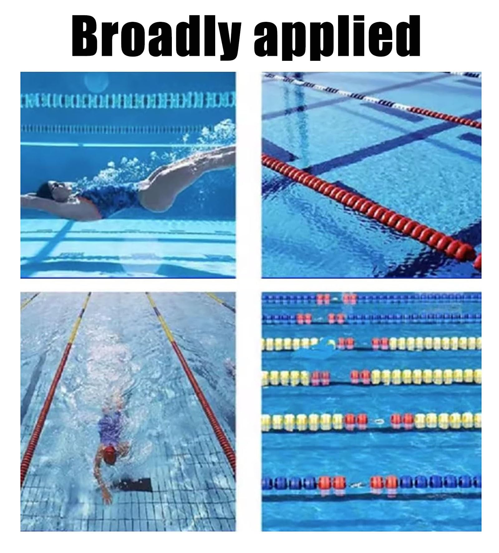 Corde de séparation de piscine de sécurité avec flotteurs, séparation des eaux profondes/peu profondes, kit de ligne sphérique pour la sécurité de la piscine, barrière flottante pour zones de piscine
