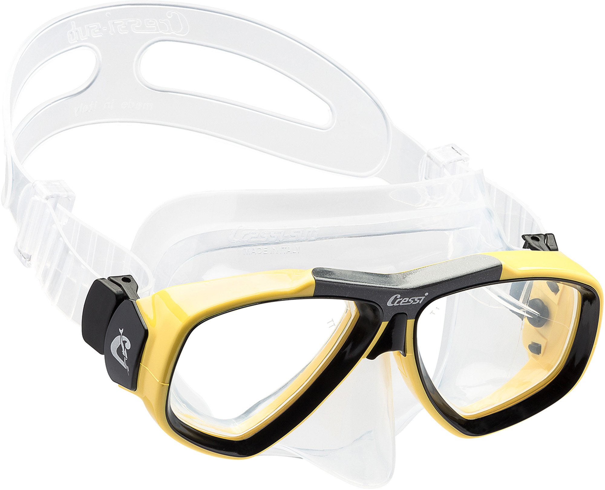 Cressi Focus Scuba Diving Optical Lenses Available Mask - Yellow