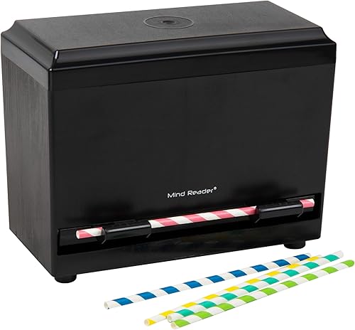 Mind Reader Dispensador de pajilla, dispensador de lápices, imprescindible para el aula, suministro de restaurante, plástico, 9.25 pulgadas de largo