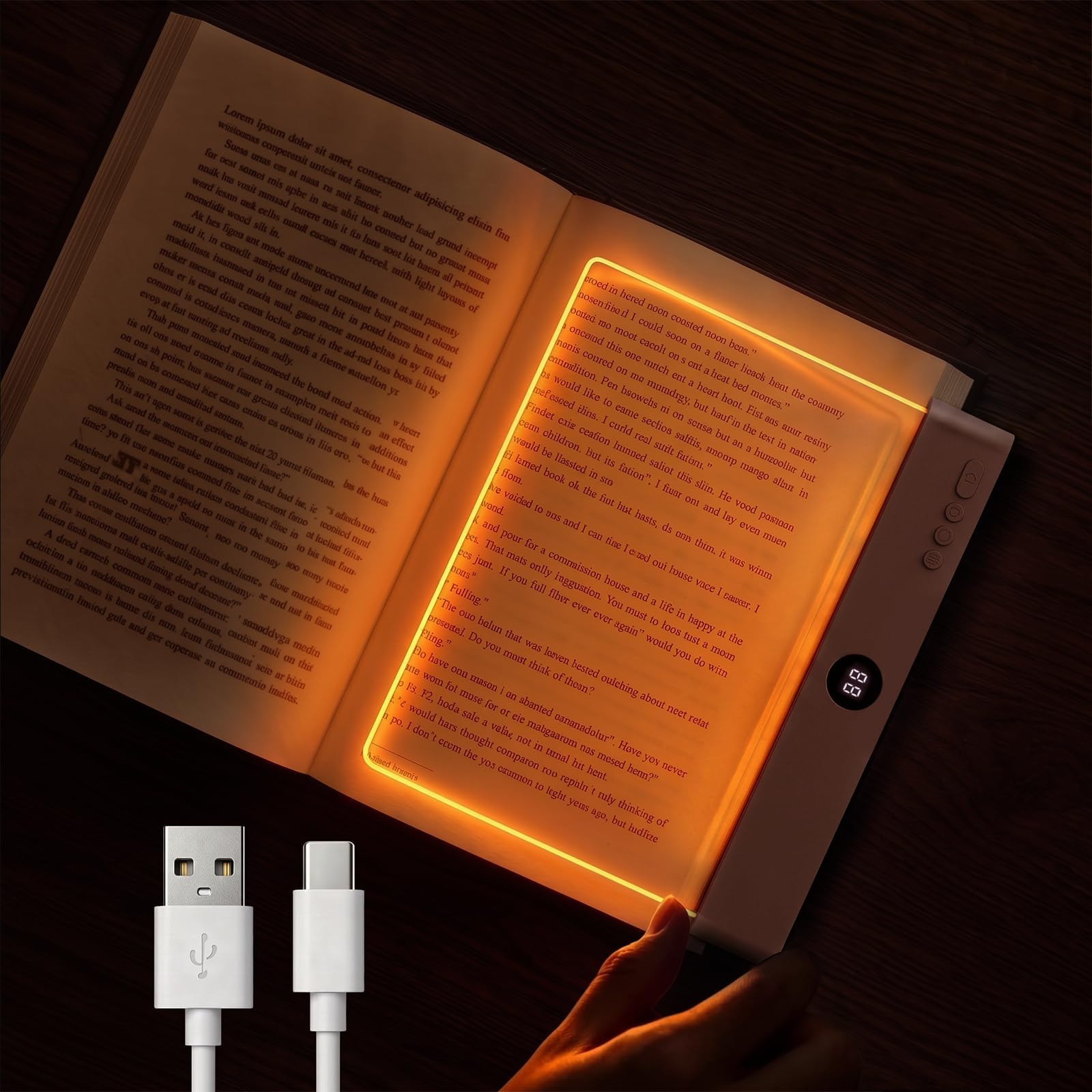 Book Light, 3 Colors Flat LED Reading Lights for Books in Bed with Memory Function, Dimming Timer Book Lamp, Rechargeable Bedside Lamps Book Lovers Gifts for Boys and Girls Women Man (Pink-Amber)