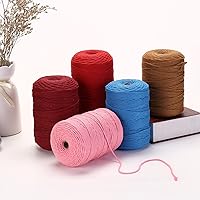 Vista 4 de Cuerda de macramé de algodón de 3 mm, 328 yardas, suministros de macramé de color natural, cuerda de algodón suave para colgar plantas, colgador