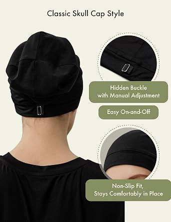 LilySilk Women Pure Silk Bonnet for Sleeping Double Layered Silk Sleep Cap Hair Care