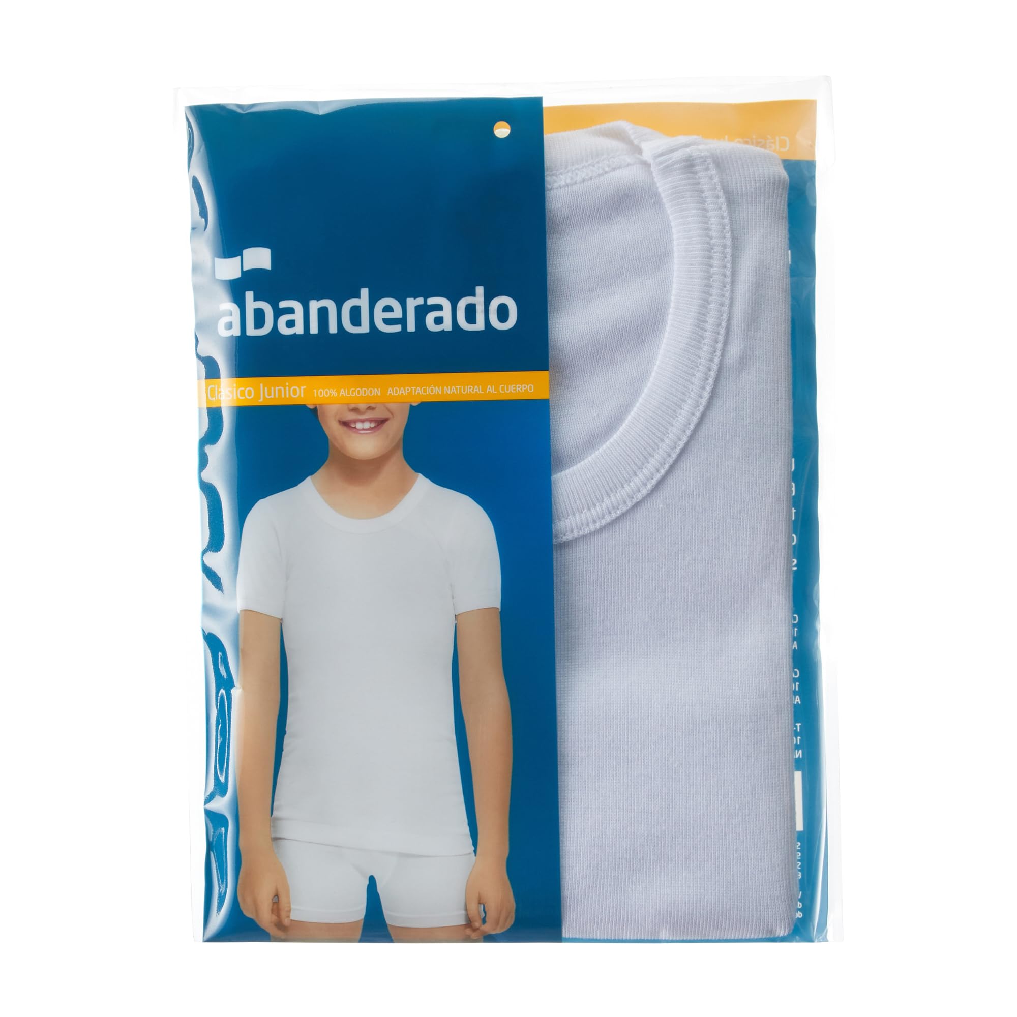 Abanderado Pack Camisetas Manga Corta Cuello Redondo Junior Algodón 100% X5 | Pack Camisetas Cuello Redondo, Manga Corta Clásica Para Niño, Suave, Lisa, Tejido Canalé