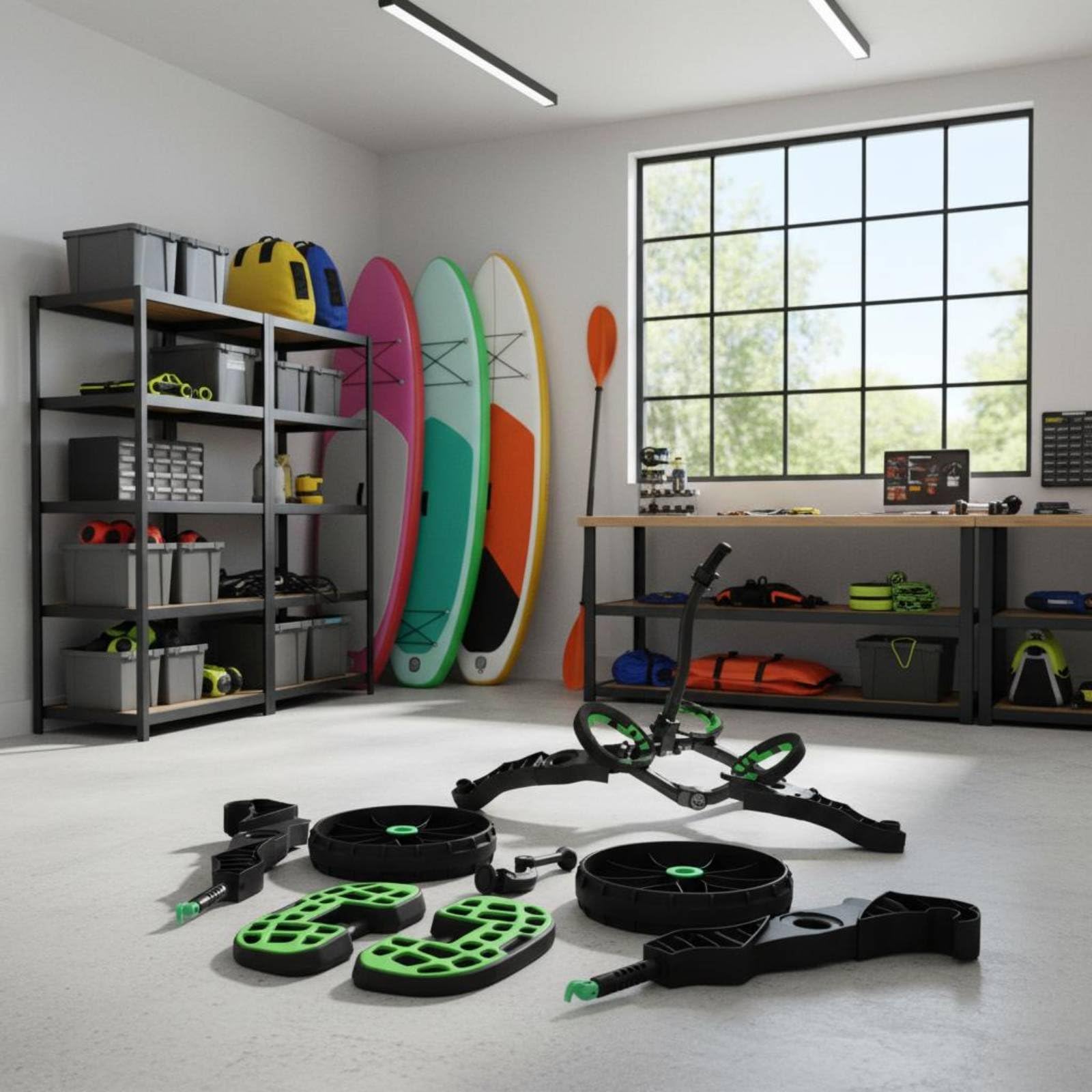 Carrello Kayak Smontabile Carrello Canoa Portatile Attrezzatura Outdoor per Kayaker, Canoisti, Mare