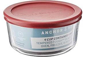 Anchor Hocking 4 Cup Glass Storage Containers with Lids