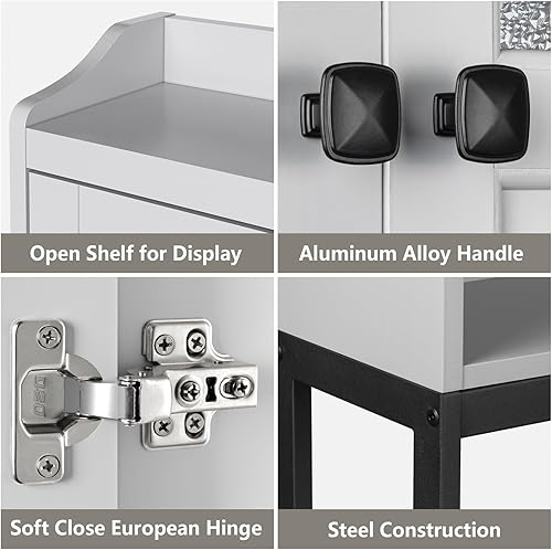 Miniatura 3 de Gabinete de almacenamiento sobre el inodoro, organizador de baño sobre el inodoro con puertas dobles y bisagras suaves sobre el inodoro, estante de