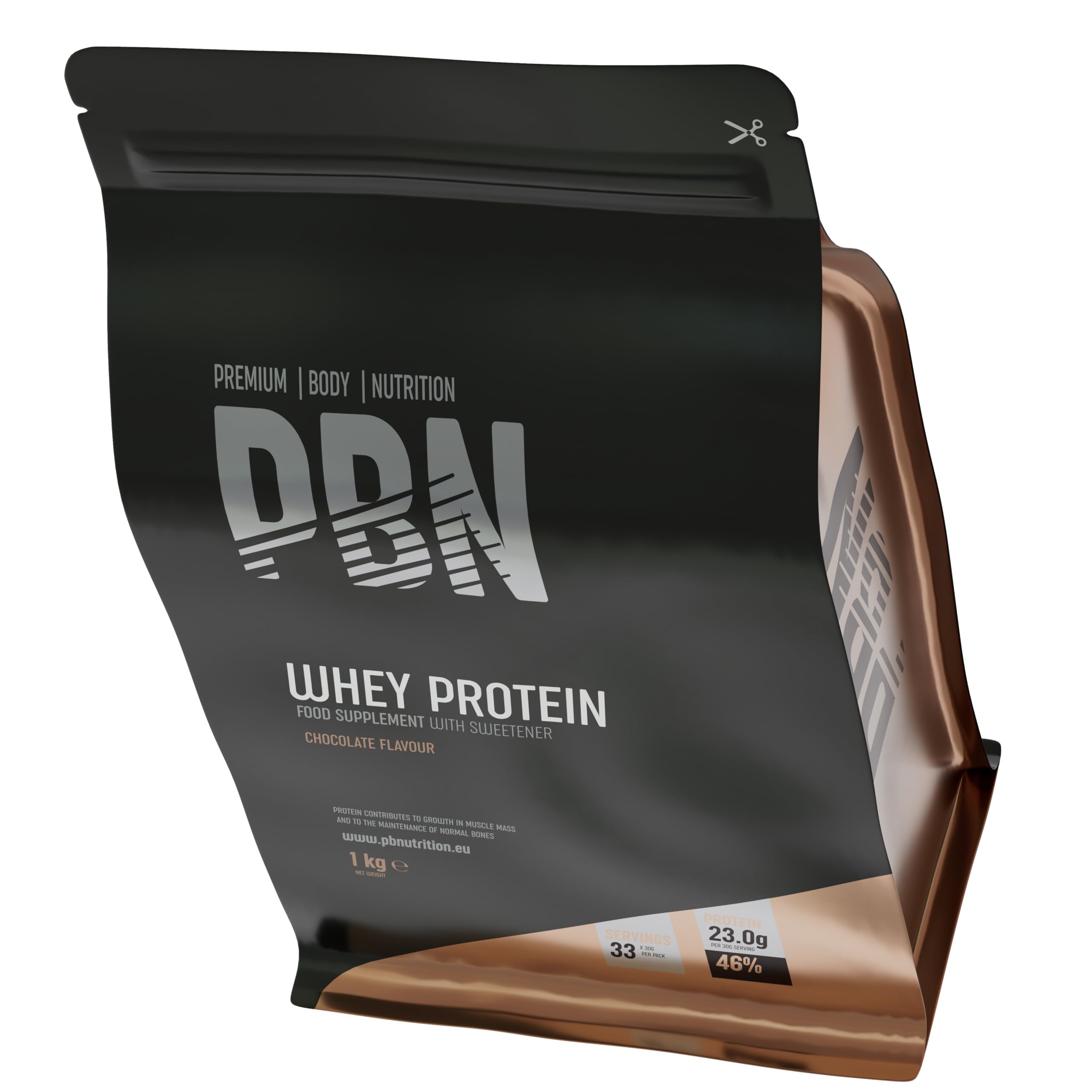 PBN - Premium Body Nutrition Protéines Whey 1kg Chocolat, Nouvelle Saveur Améliorée