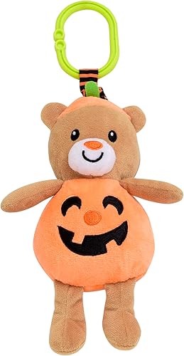 Miniatura 2 de Baby Starters Magic Years - Carillón de oso de Halloween con función de vibración y gancho de viaje, calabaza naranja, 9 pulgadas