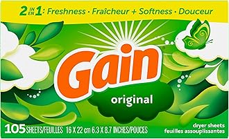Gain dryer sheets Plus Wrinkle Release, Original Scent, 105 Count, Fights static with a touch of scent, laundry sheets