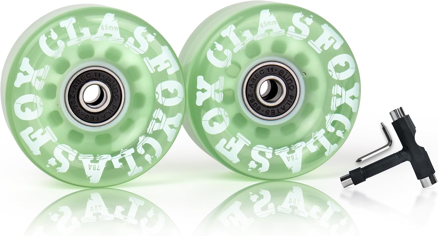 78A Indoor or Outdoor 65x35mm Quad Roller Skate Wheels with ABEC-9 Bearings 8 Pcs
