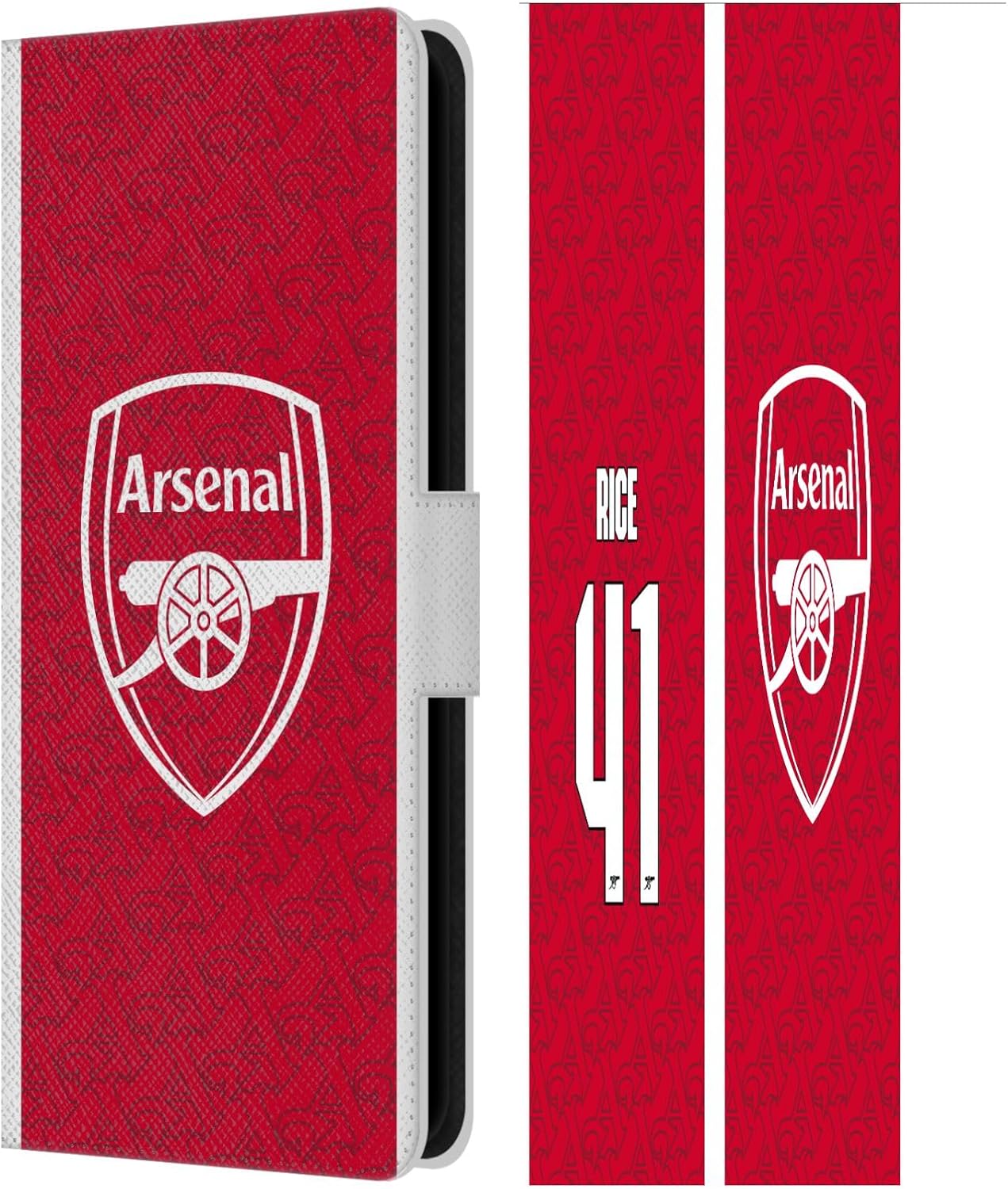 Head Case Designs Officially Licensed Arsenal FC Declan Rice 2025/26 Players Home Kit Leather Wallet Case Compatible with Samsung Galaxy S23 FE 5G
