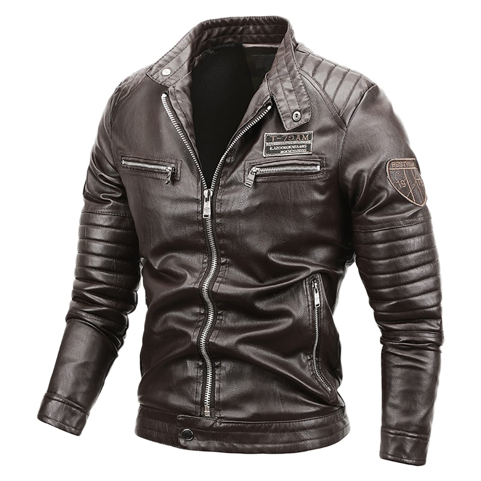 WeißE Strickjacke Damen Herren Winter -Reißverschluss warm Outdoor-Kleidung Big Size Plus samt Stehkragen Mantel solide Outdoor-Jacke