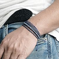 Vista 223 de Handmade Natural Stone Beaded Healing Bracelet Gift for Men Adjustable Rope String Bracelet