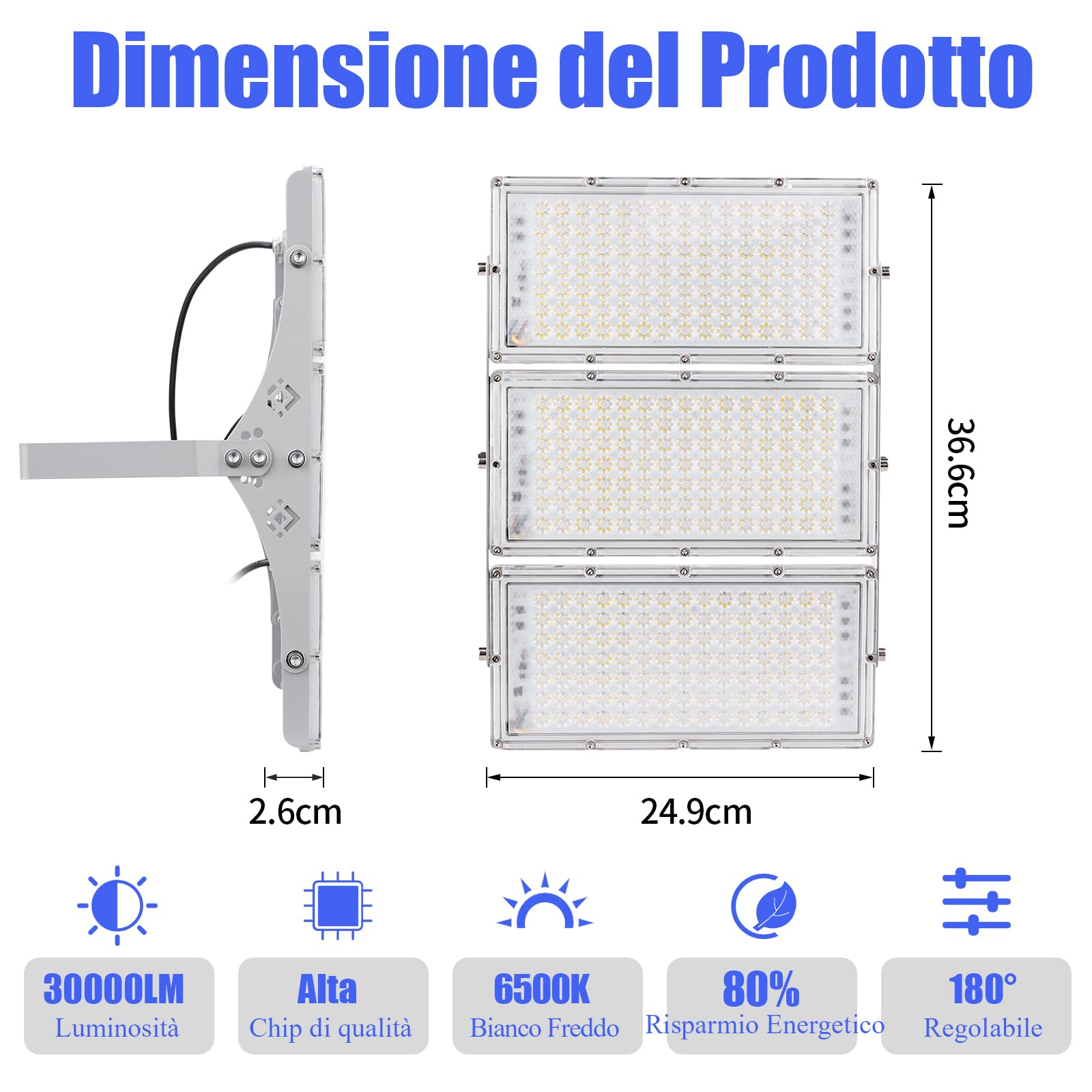 500W PROIETTORE ALOGENO SICUREZZA LUCE CON MOVIMENTO SENSORE PIR