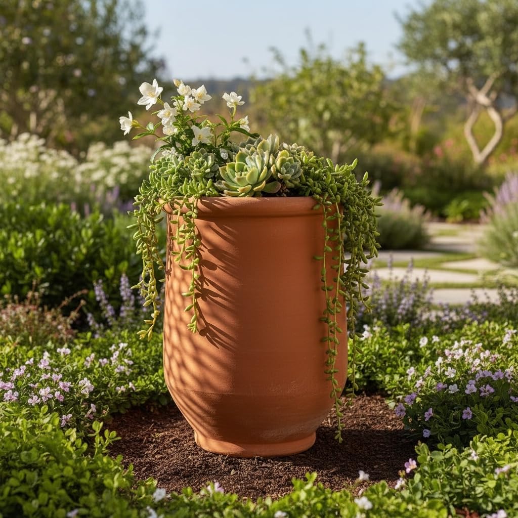 Vaso Marocchino in Terracotta Artigianale H 48/50 cm Diam 33/35 cm Peso 14kg