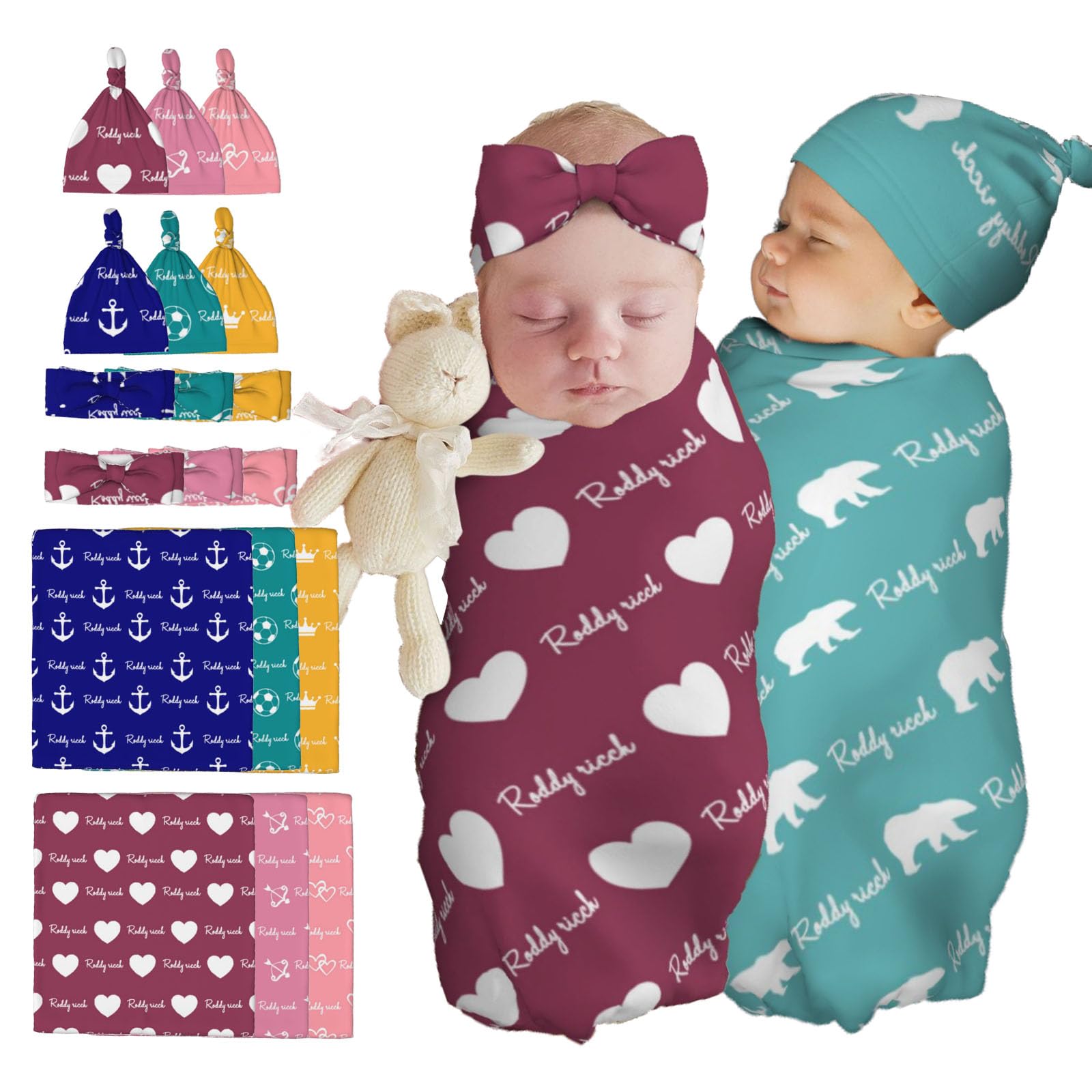 Personalized Baby Swaddle Blanket With Name – Custom Newborn Gift, Soft Polyester, 0-6 Months - View #10