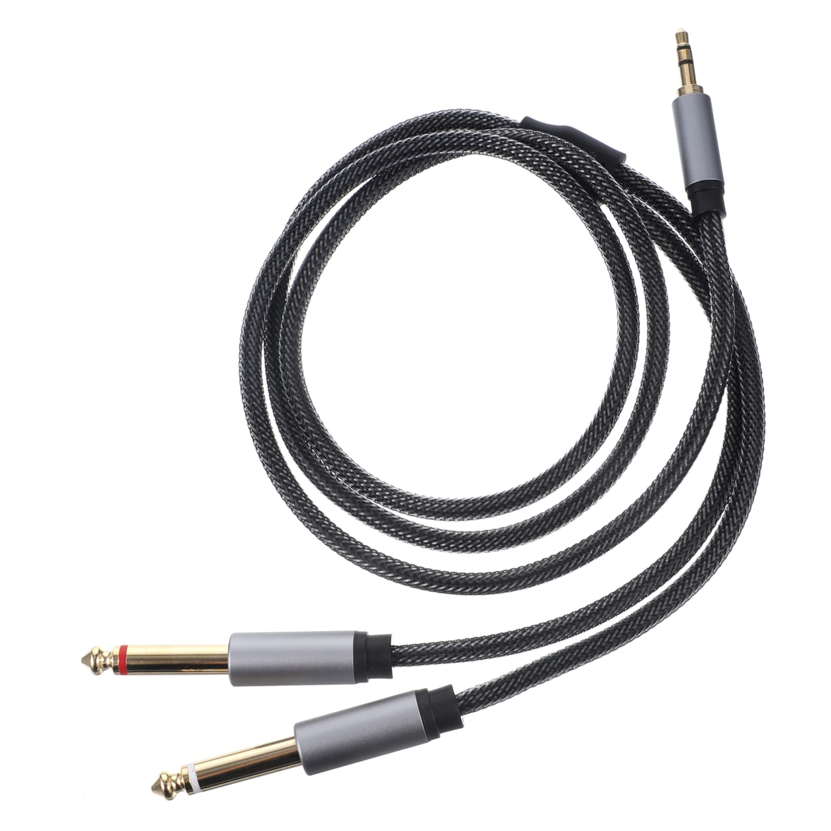 Angoily 5st Kabelverteilerleitung Splitter Für Audiokabel Patch-kabel Stereo-buchse Auf 2 Mono-buchsen 1/8 Auf 1/4 Adapter Kopfhörer-splitter Gitarrenverstärkerkabel Zinklegierung