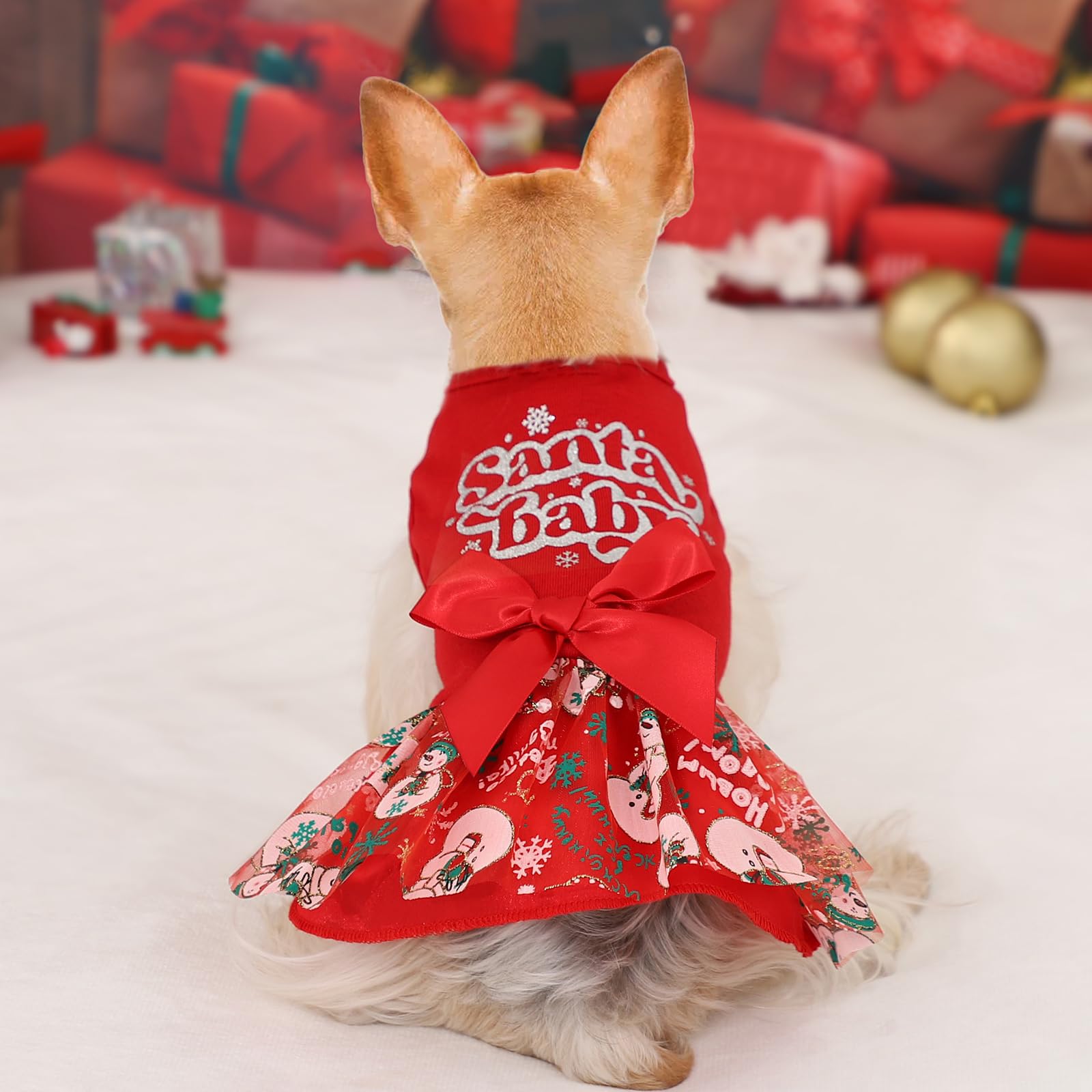 Dog Christmas Outfits, Dog Tulle Dress Christmas Outfits Girl Dog Holiday  Dress (X-Small, Santa) : Amazon.in: Pet Supplies