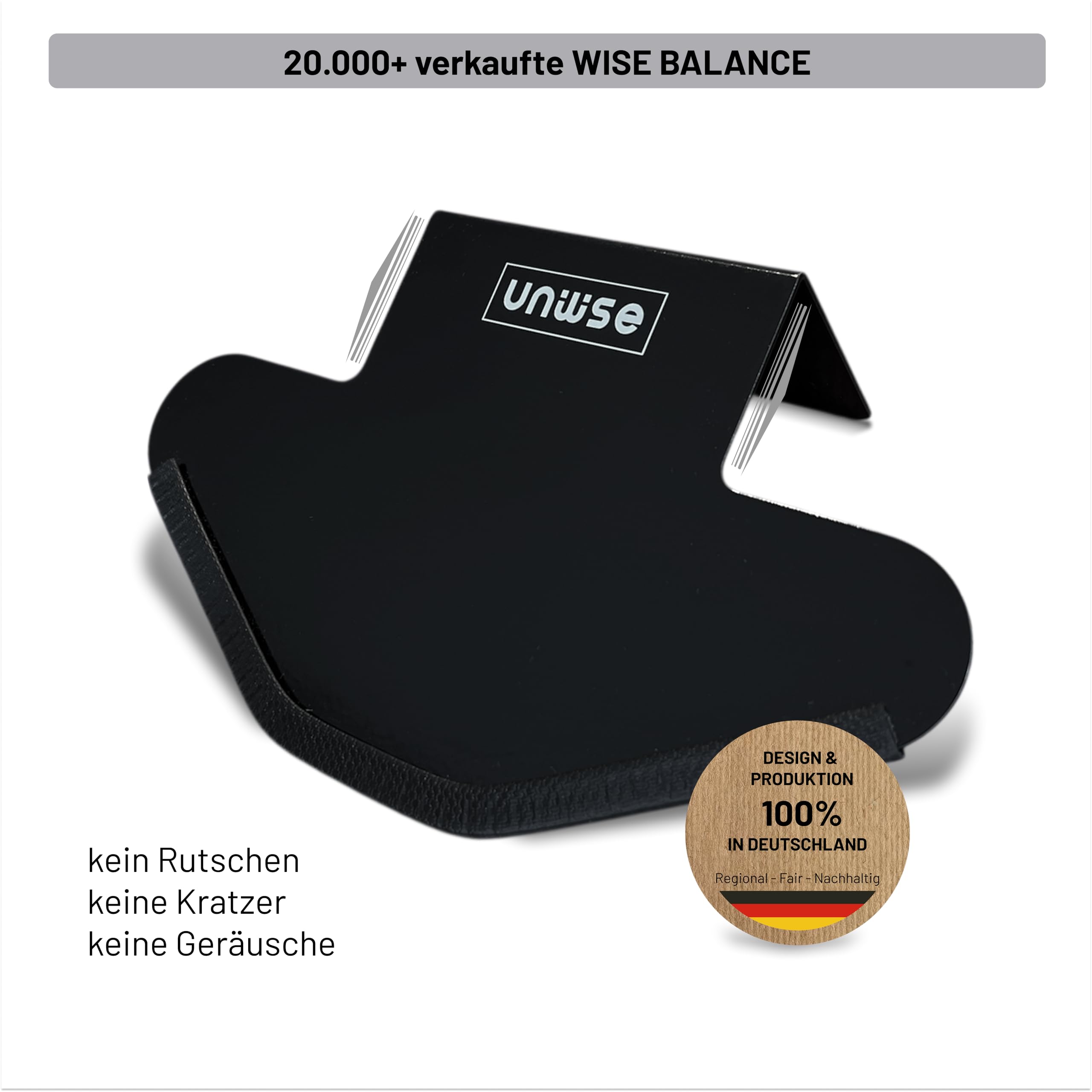 Wise-Balance 90mm: Die schwenkbare Buchstütze für Jura Gesetze wie Habersack (schwarz, 90 mm)