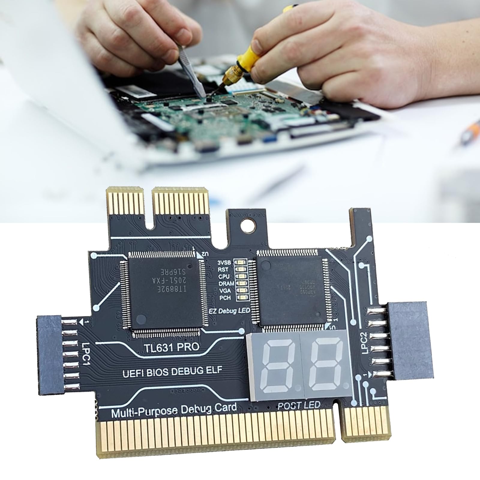 TL631 PCIE akcesoria do kart diagnostycznych PCIE do płyty głównej LPC analizatory diagnostyczne karta testowa wielofunkcyjna