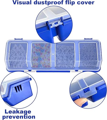 Miniatura 10 de 6 organizadores de tornillos con tapas, caja organizadora apilable de plástico para uñas de garaje, organización de herramientas de manualidades,