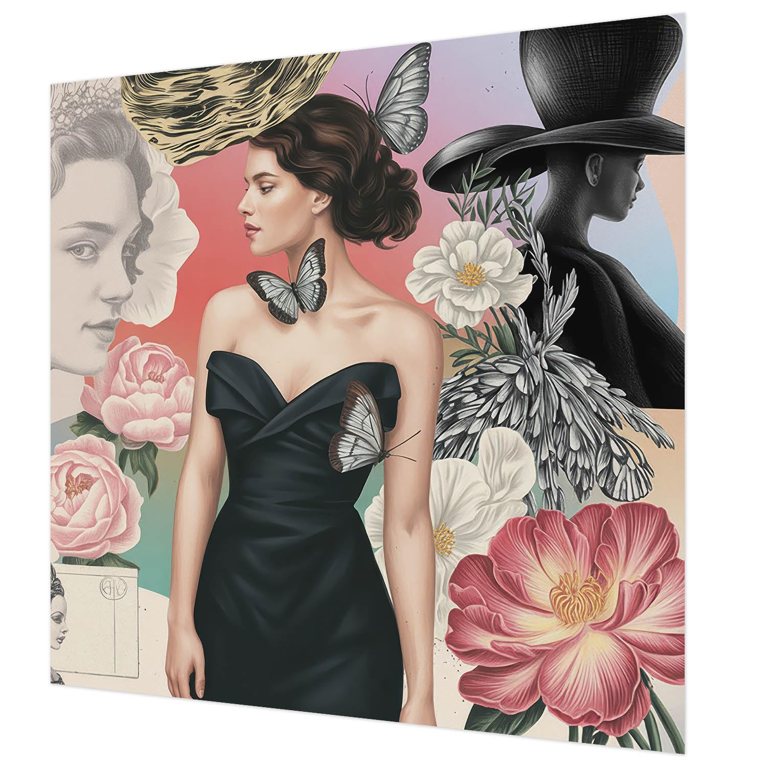 Revêtement mural intissé pour chambre à coucher et salon style fleuri