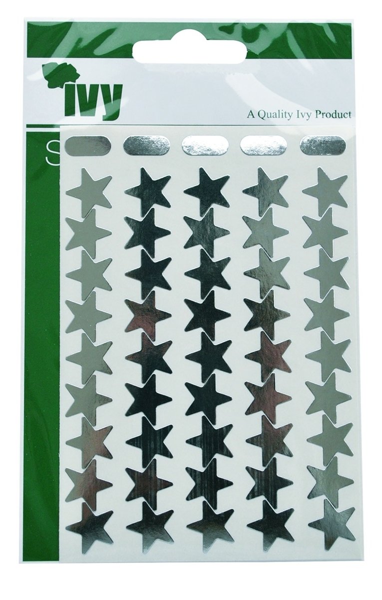 Ivy Silver 15Mm Self Adhesive Merit Stars Reward Stickers Sticky Labels (135 Stickers)