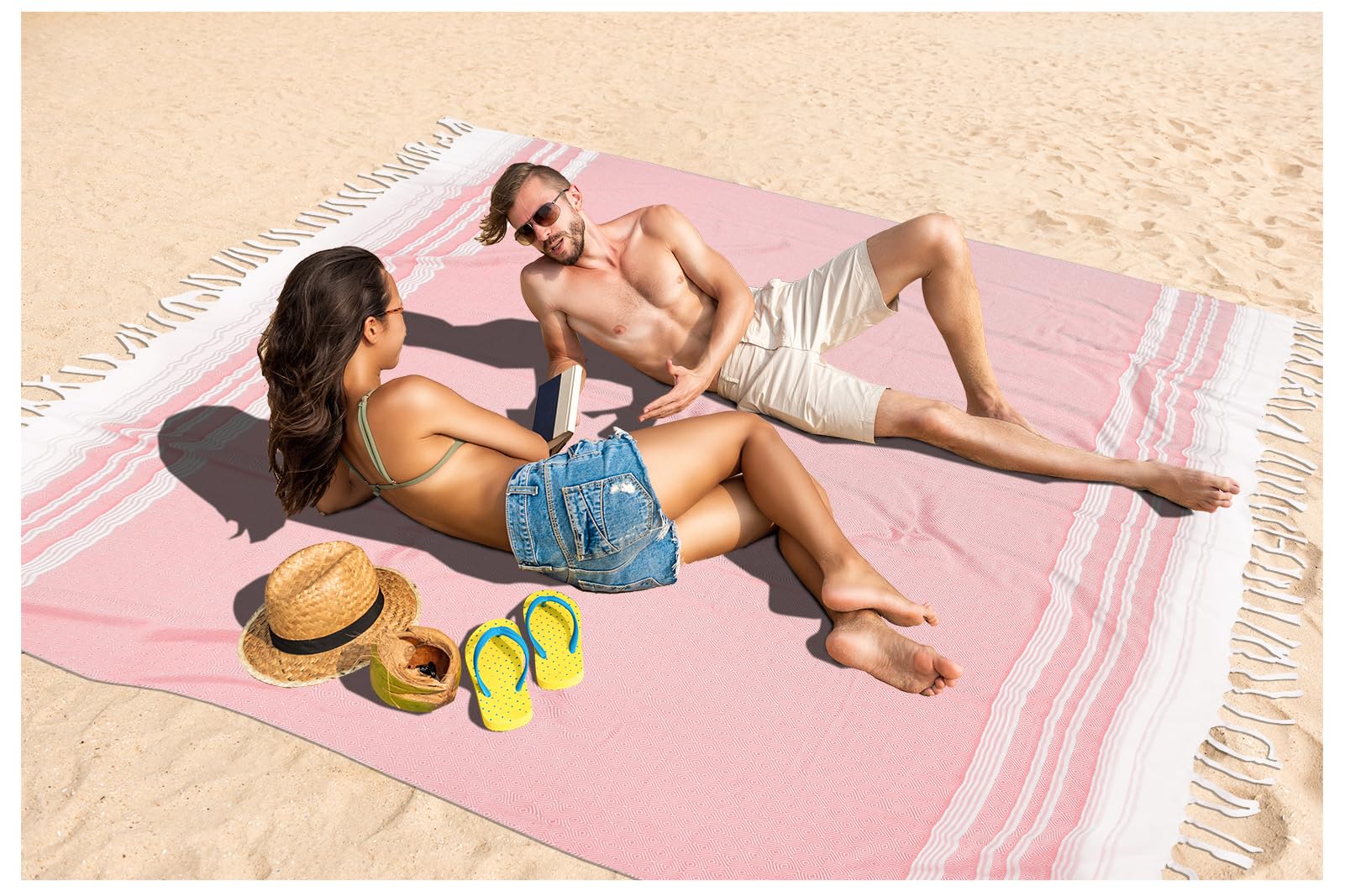 Oversized Turkish Beach Towel Blanket XXL Cotton Sandproof Towels Boho Woven Extra Large Big Sand Free Giant Throw Thick Blankets Huge Quilt XL Picnic Camping Necessities Cloud For Adult Gifts