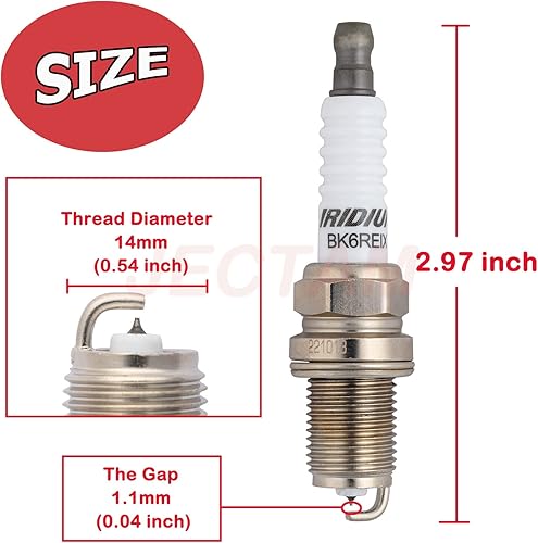 Miniatura 4 de Jectam Iridium - 6 bujías SK20R11 90919-01210 compatibles con Lexus GS430 GX470 HS250h LS430 LX470 SC430 1992-2012, 4Runner Camry Corolla Highlander