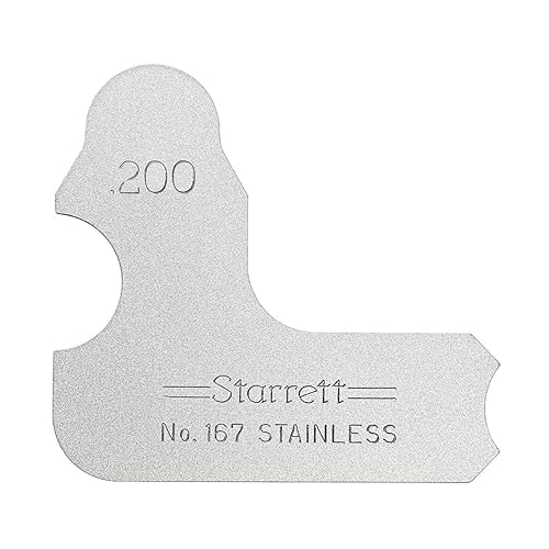 Miniatura 38 de Starrett Medidor de radio individual para radios convexos y cóncavos, ideal para carpinteros y construcciones, acero inoxidable, calibre de radio