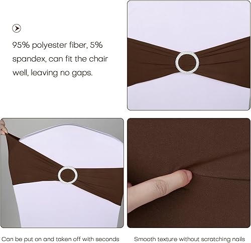 Miniatura 2 de 2550100 unidades, Cintas decorativas tipo lazo, elásticas para sillas, con hebilla, para decoración de bodas, hoteles, banquetes, fiestas de