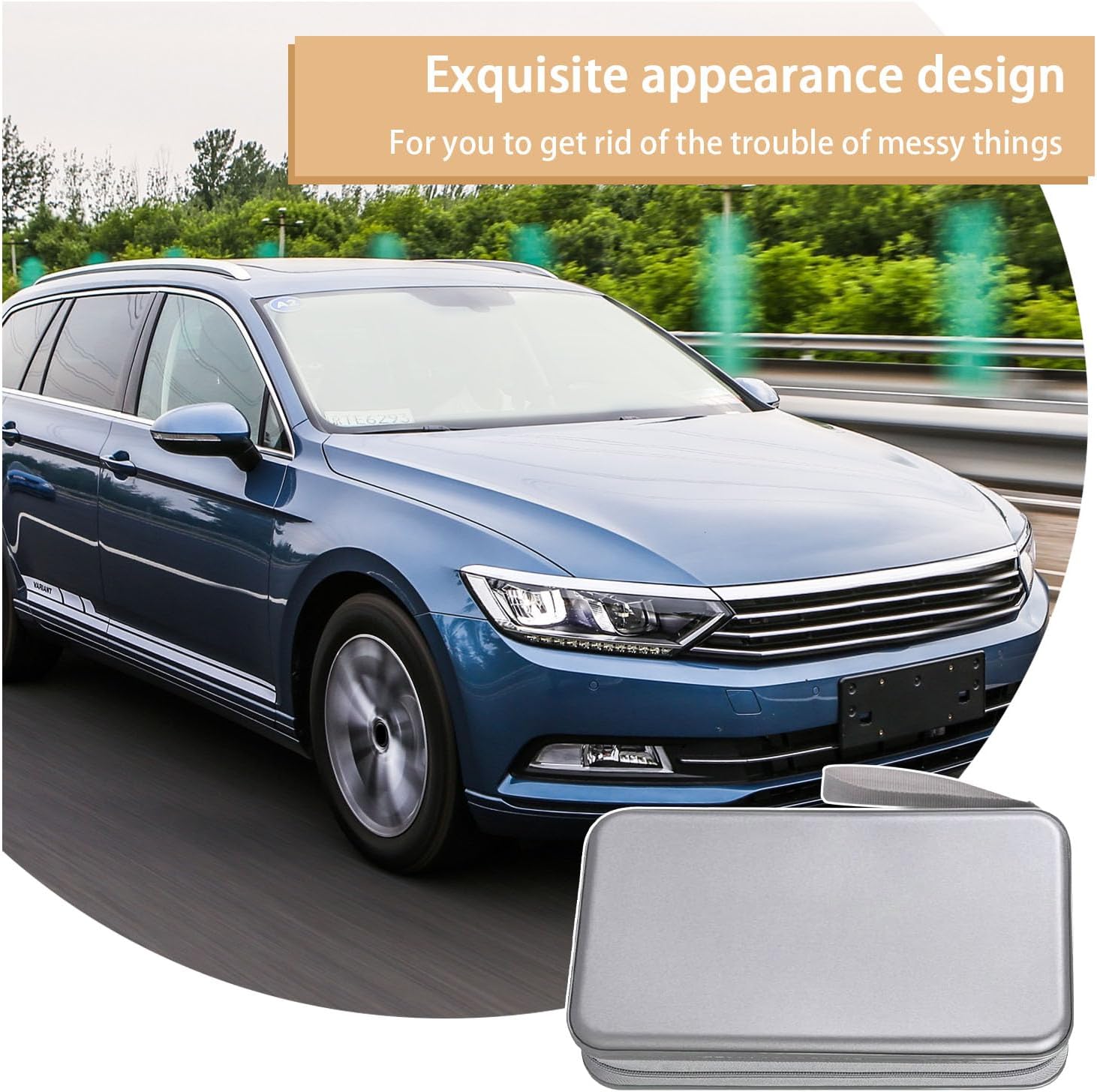 Augeny Car CD Case Holder, 80 Capacity Plastic CD Disc Storage Holder DVD Storage Wallet, Portable Zippered Vehicle CD Case Holder Organizer for Home, Car, Office, Travel (Gray)