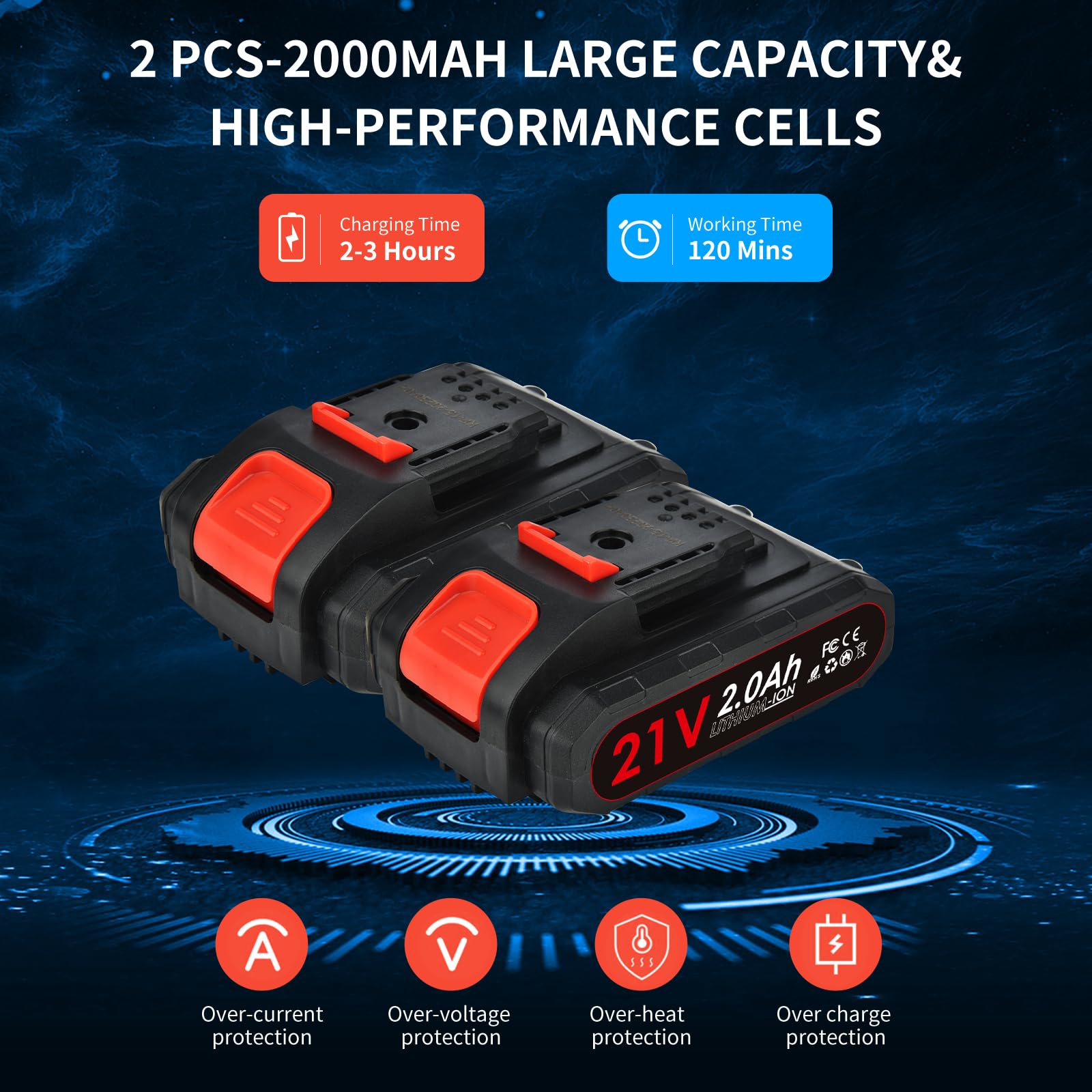 Tijeras de Podar Electricas 30MM, Tijeras de Podar Bateria con 2 Batería 2000 mAh, Podadora Eléctrica Recargable Para Jardín, Ramas, Macizo de Flores,Olivos, Vides, Manzanos