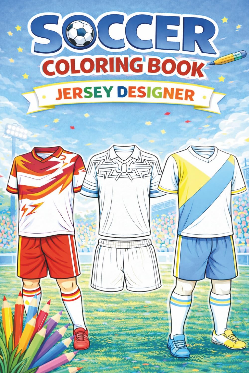 Soccer Coloring Book: Jersey Designer: Retro & modern soccer jersey Edition, Fun Coloring for Kids Ages 6–12