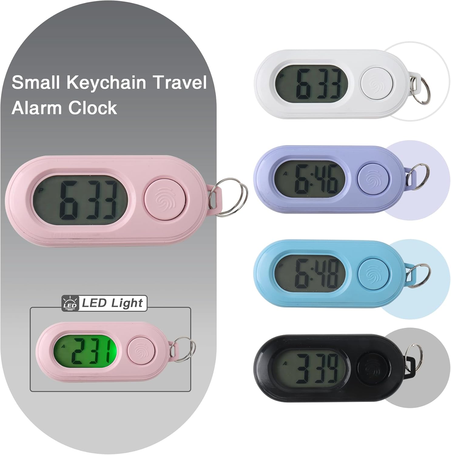 Small Glass Desk Whiteboard Dry-Erase Board with Clock, Small Travel Reminder Clock Keychain with Desk Notepad, Time Table Whiteboard for Desk Digital LED Light Display, 8x6 in with Accessories, Pink