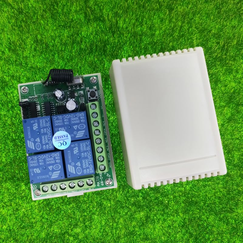 Interruptor de mando a distancia 315/433 MHz para luz, puerta, garaje mando a distancia universal dc12v 24v 4ch Relé receptor radio y mando a distancia (1RF)