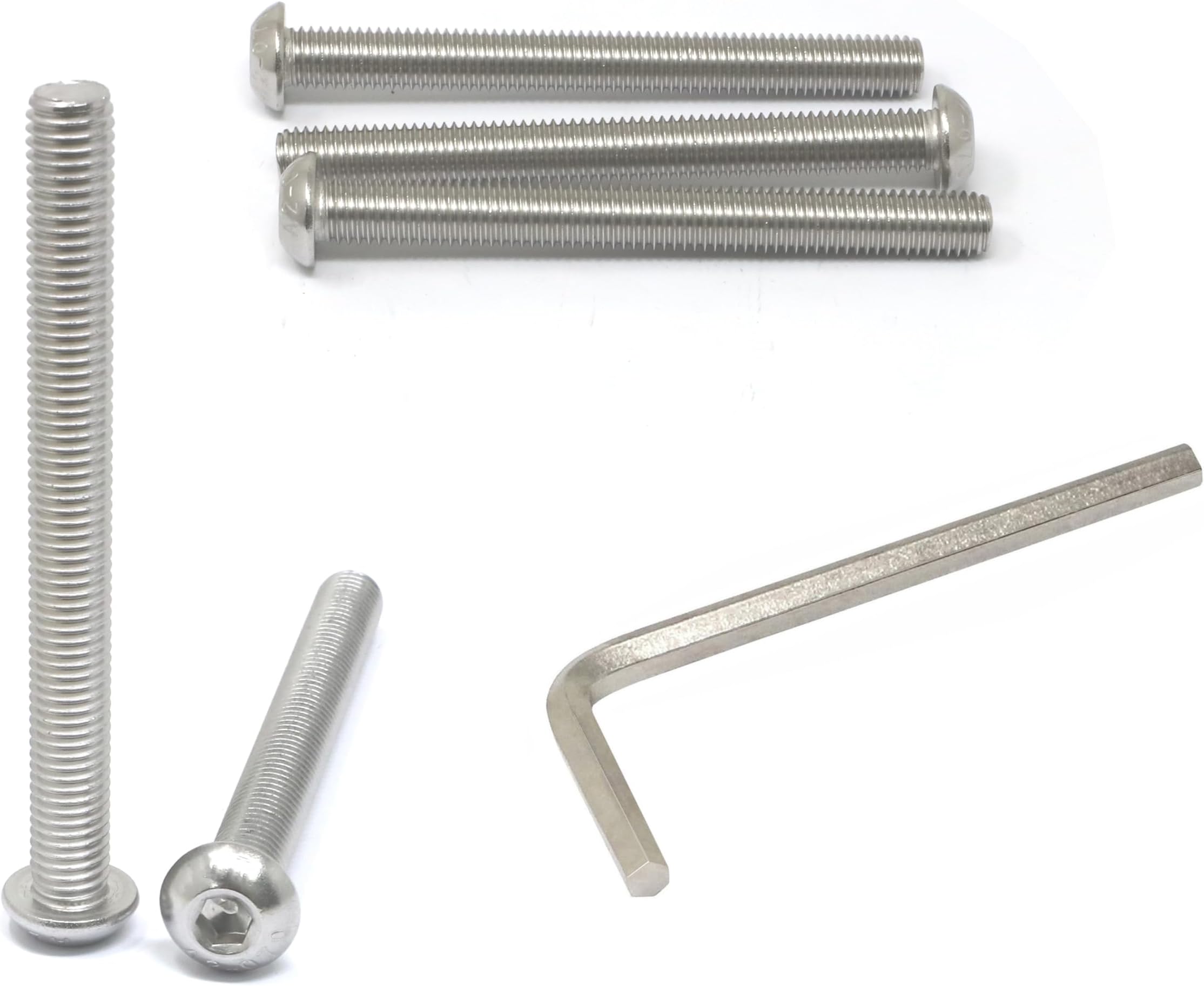 iexcell 5 Pcs M10 x 100mm Thread Pitch 1.5 mm Stainless Steel 304 Hex Socket Button Head Cap Screws Bolts Kit