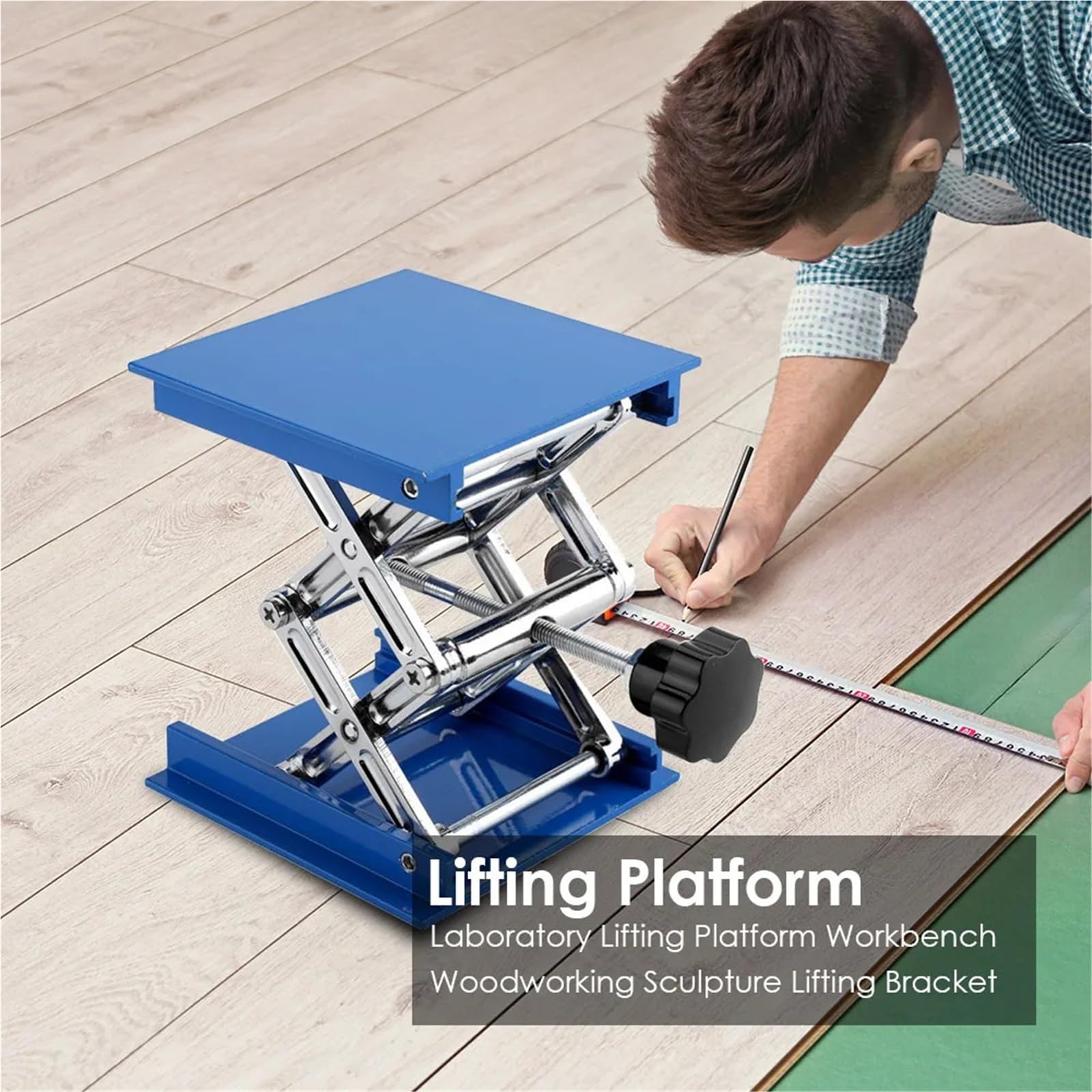 Soporte de mesa de experimento manual, ajustable, plataforma de elevación de tijera, estable para experimentos de tallado de carpintería