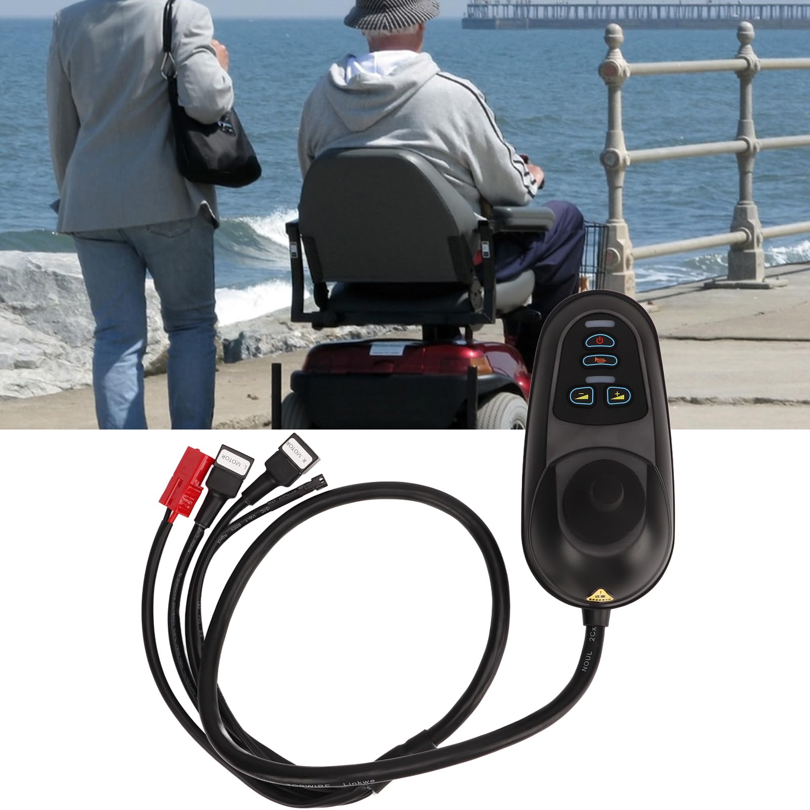 Controlador de joystick para silla de ruedas eléctrica de control inteligente AI de alta sensibilidad Fácil instalación Diseño ABS de caucho metálico duradero para sillas de