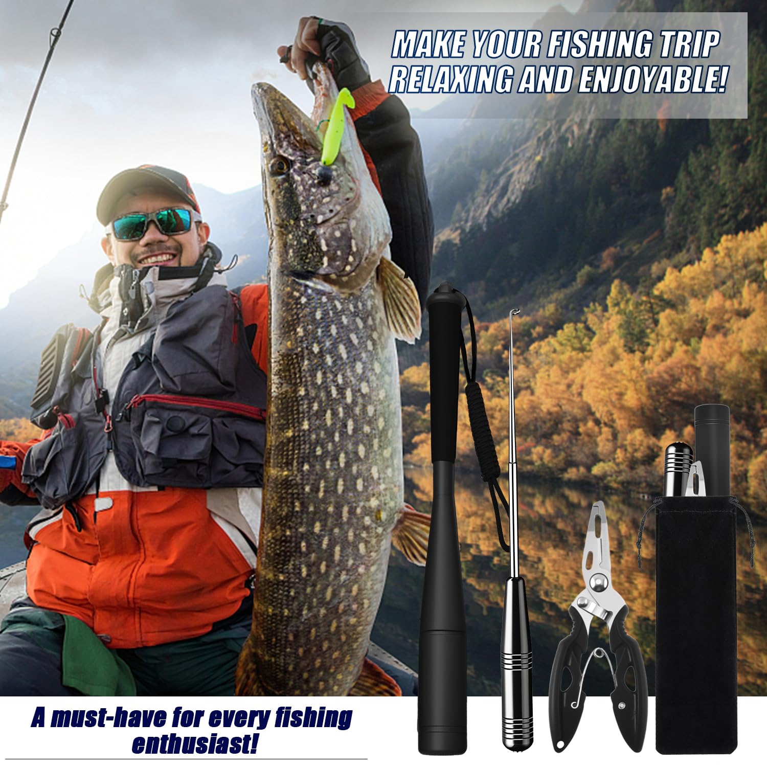 YUJUVI Lot De 3 Pinces à Pêche Pour Tueurs De Poissons, Décrocheur