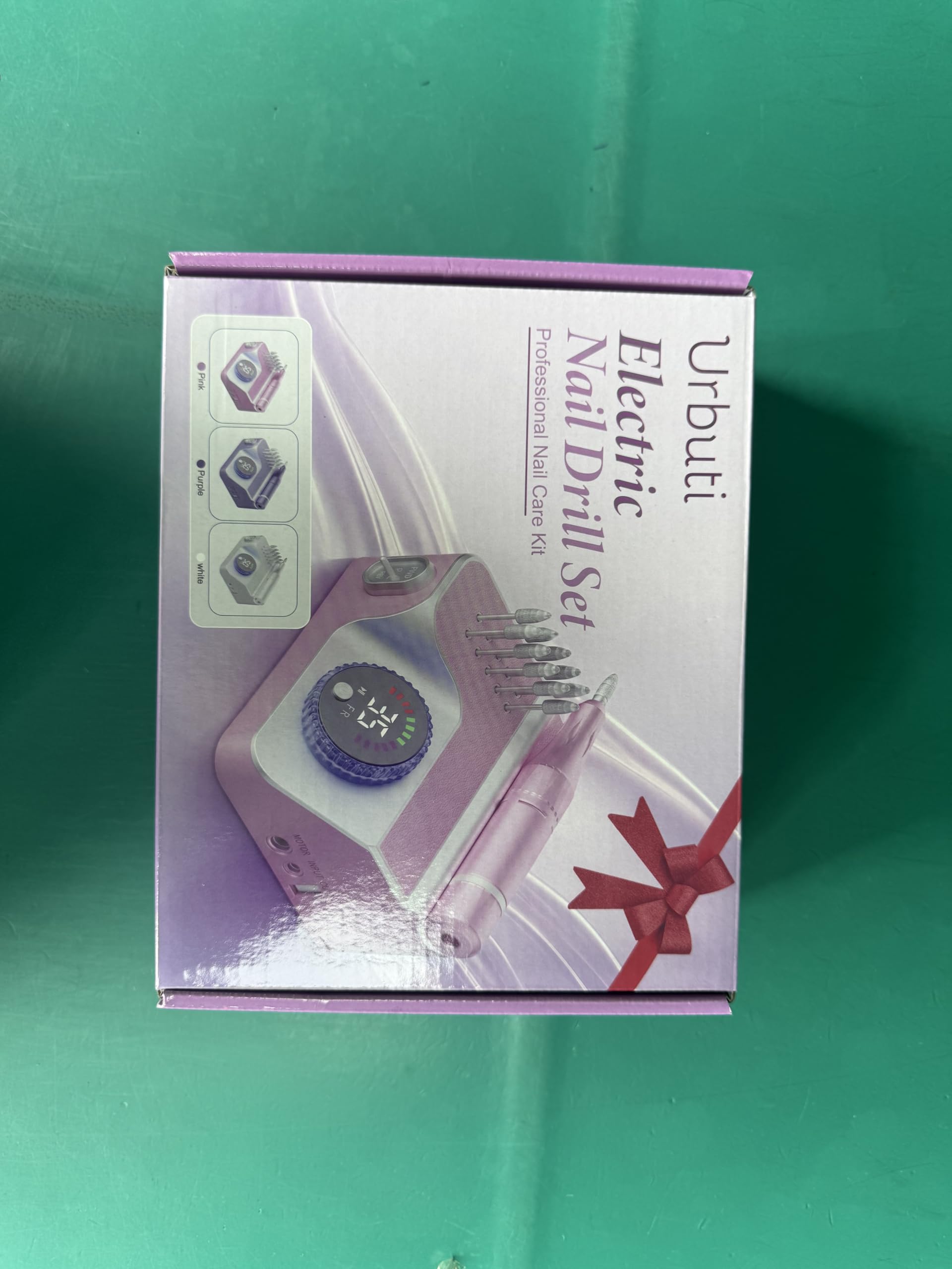 Torno Uñas Torno para Uñas Profesional 50000 RPM 50 Niveles de Velocidad Pantalla Digital con Luz RGB Ambiente Base con Almacenamiento Mango Metálico Uso en Salón y Casa（Blanco）